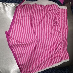 Pink striped women's swim shorts